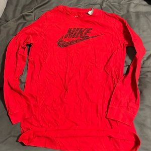 long sleeve red nike shirt